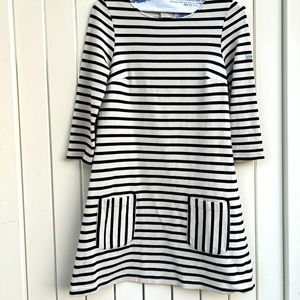 Nautical mod striped dress 3/4 sleeve size small